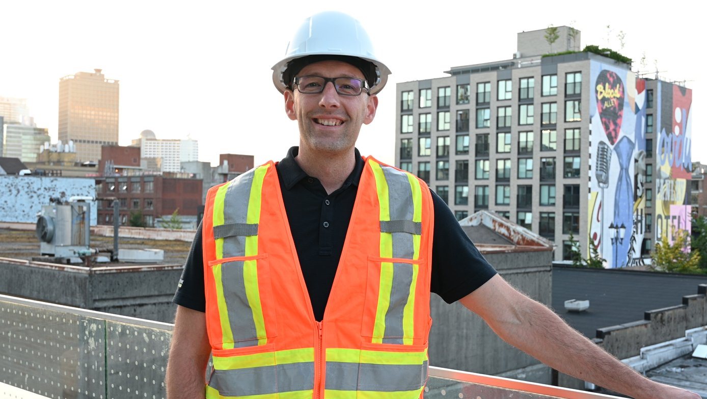 Rodney Penner on a construction site